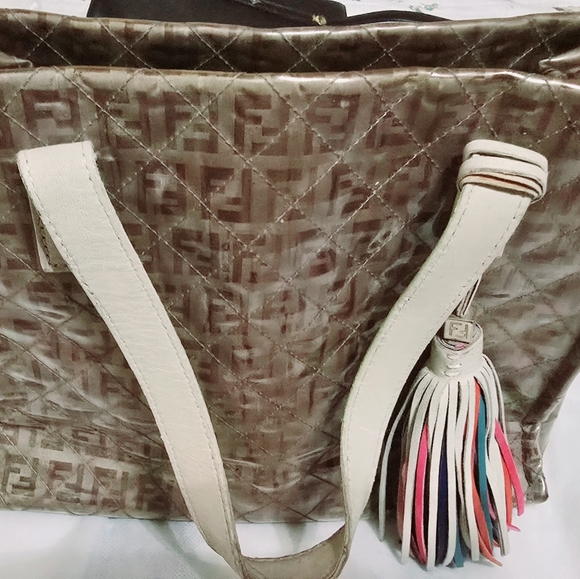 Fendi Beige Women's Bag with Multicolor Tassel - Picture 8 of 10